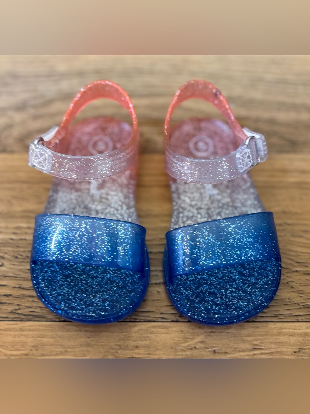 Cat & Jack Toddler Glitter Jelly Sandals - Red, White & Blue Sz 5